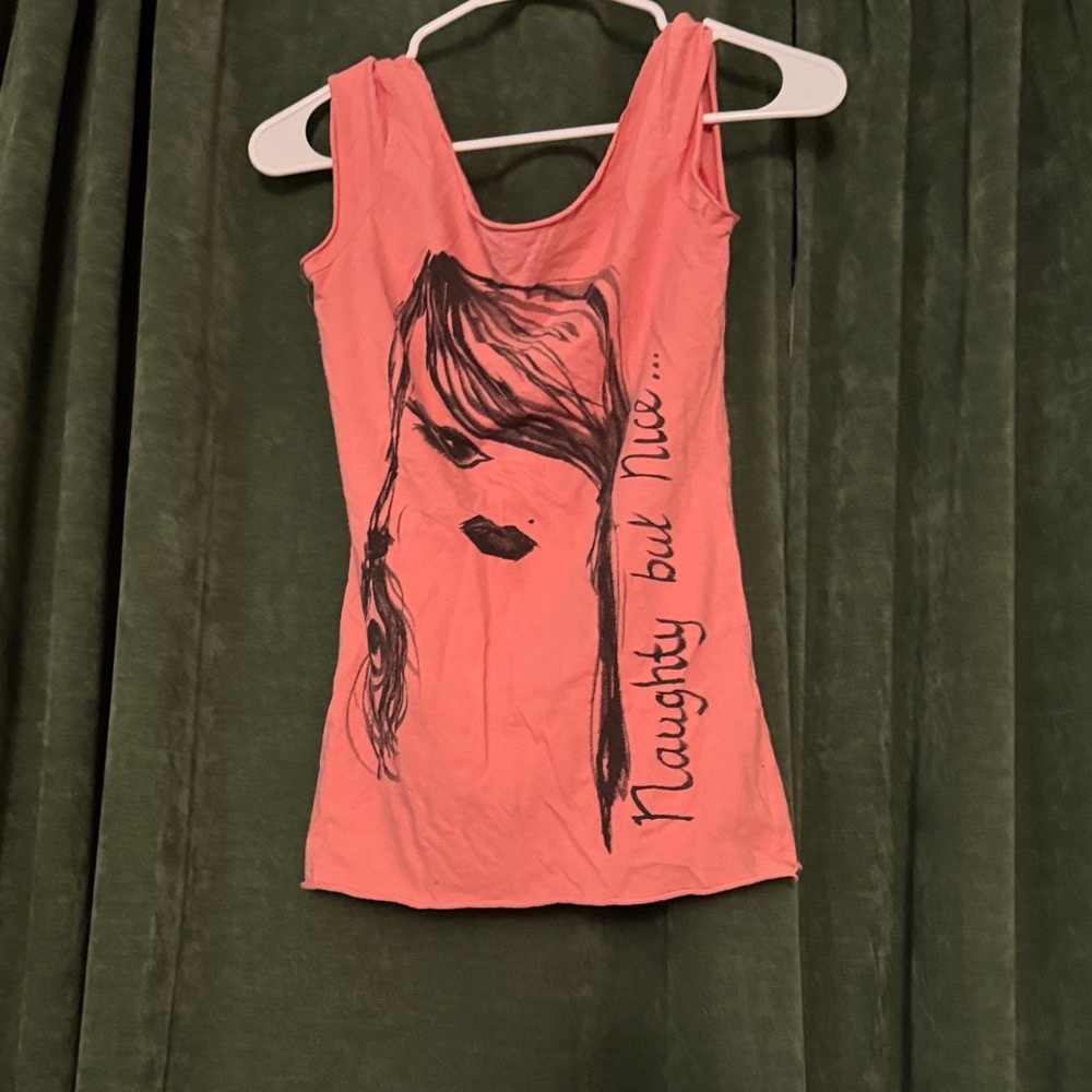 bebe Pink Graphic Tank Top VINTAGE BEBE